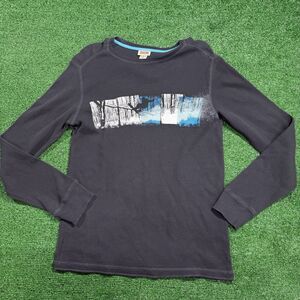 Vintage Mossimo Shirt Men's M Black Gray Thermal Waffle Grunge Henley Y2K Skate